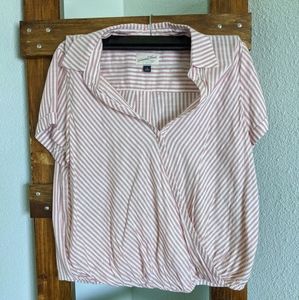 Collared Striped Slouchy Shirt